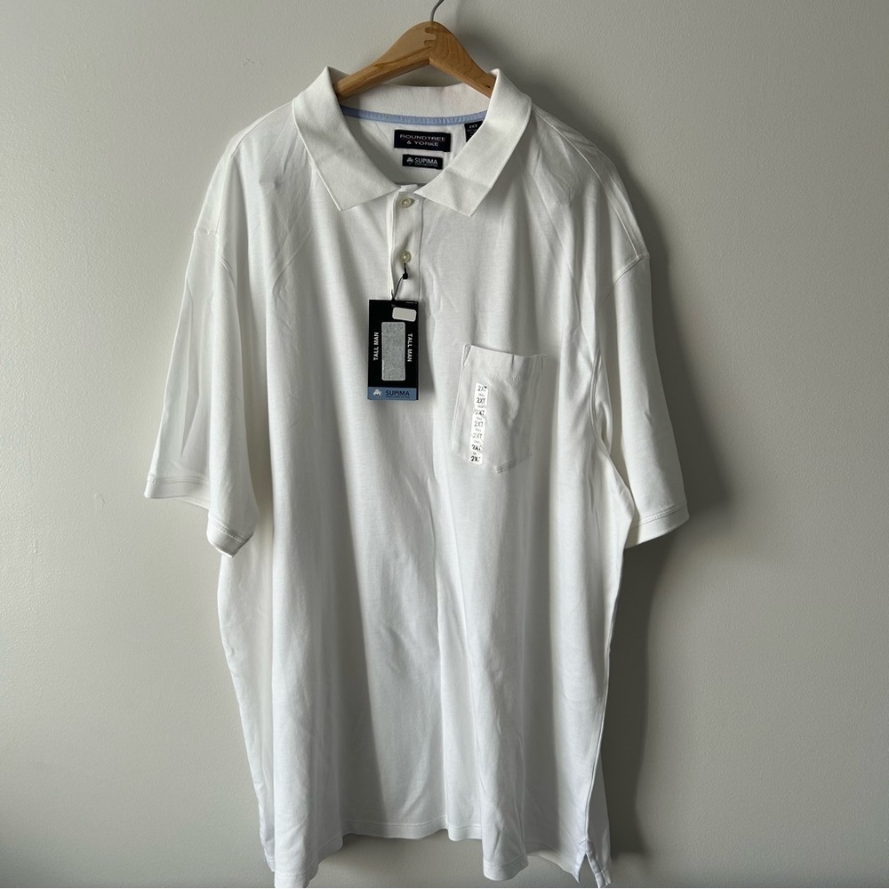 Roundtree & Yorke white supima cotton polo NWT 2XT